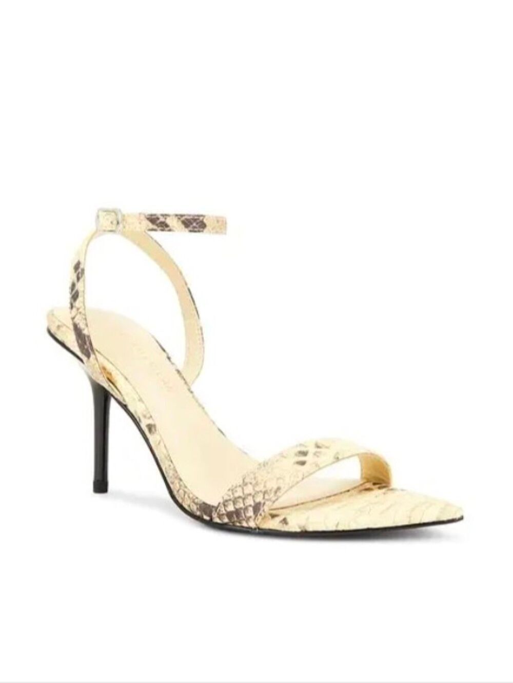 Good American Barely There Strap Heels In a Python Print Size 8.5